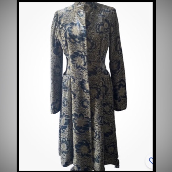 Vivienne Tam Jackets & Blazers - Vivienne Tam Vintage Lotus Flower Velvet Coat Dress